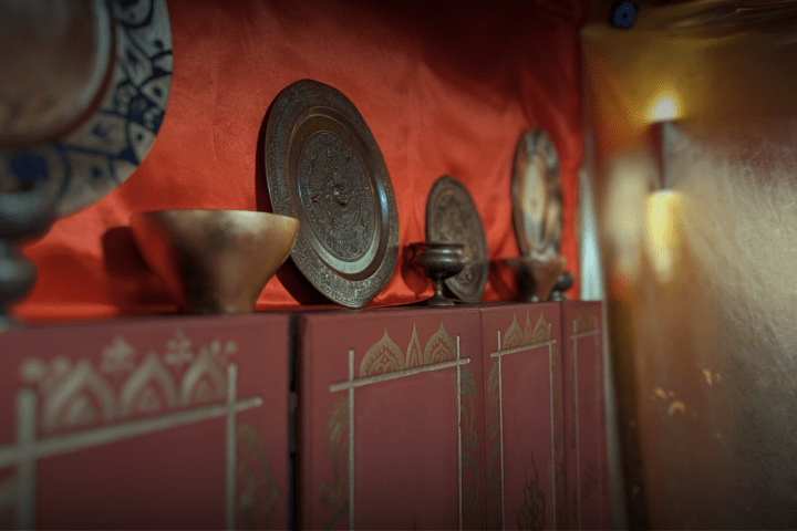 a close up of a door