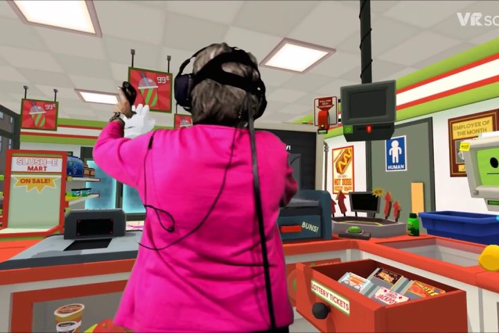 a person standing in front of a computer